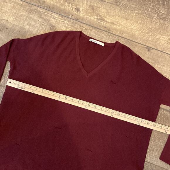 GENTRY PORTOFINO Burgundy 100% Cashmere Sweater Very Oversized - Picture 5 of 9